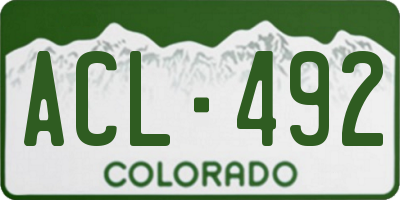 CO license plate ACL492
