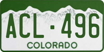 CO license plate ACL496