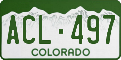 CO license plate ACL497