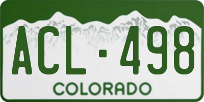 CO license plate ACL498