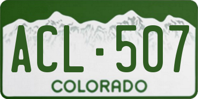 CO license plate ACL507