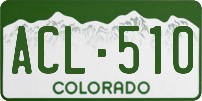CO license plate ACL510