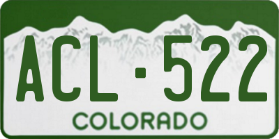 CO license plate ACL522