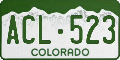 CO license plate ACL523
