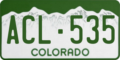 CO license plate ACL535