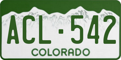 CO license plate ACL542