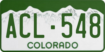 CO license plate ACL548