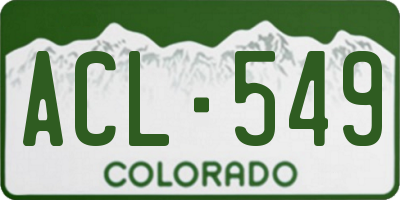 CO license plate ACL549
