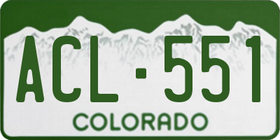 CO license plate ACL551