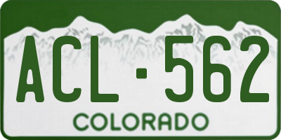 CO license plate ACL562