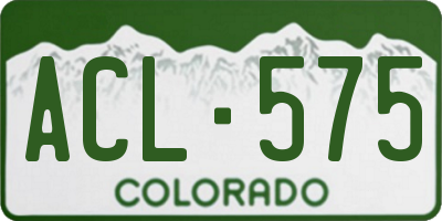 CO license plate ACL575