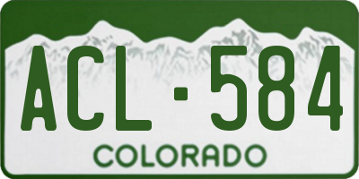 CO license plate ACL584