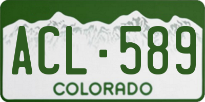 CO license plate ACL589