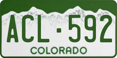 CO license plate ACL592