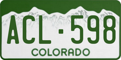 CO license plate ACL598