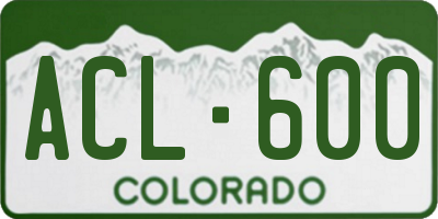 CO license plate ACL600