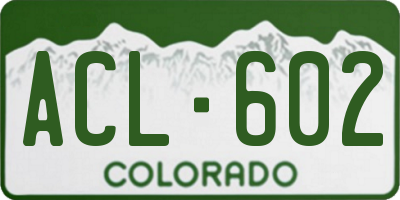 CO license plate ACL602