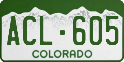CO license plate ACL605