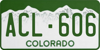 CO license plate ACL606