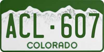 CO license plate ACL607