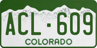 CO license plate ACL609