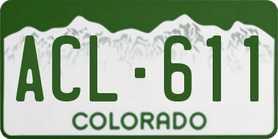 CO license plate ACL611