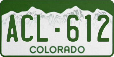 CO license plate ACL612