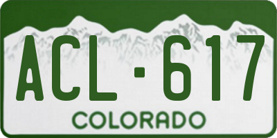CO license plate ACL617