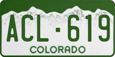 CO license plate ACL619