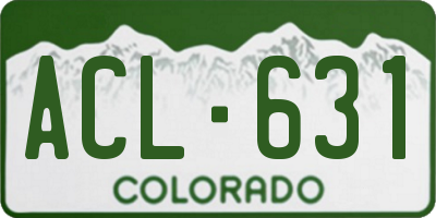 CO license plate ACL631