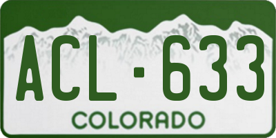 CO license plate ACL633