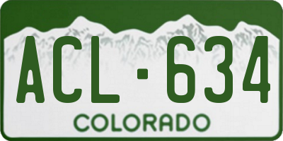 CO license plate ACL634
