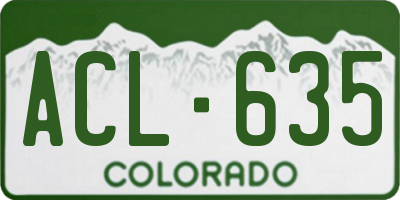 CO license plate ACL635