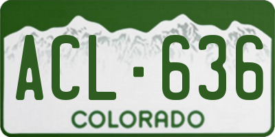 CO license plate ACL636