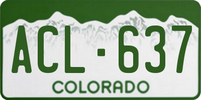 CO license plate ACL637