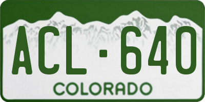 CO license plate ACL640