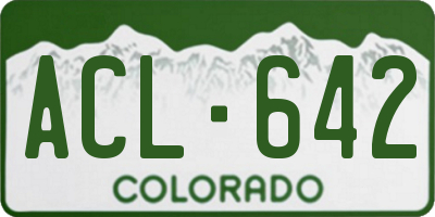 CO license plate ACL642