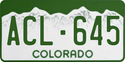 CO license plate ACL645