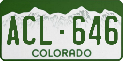 CO license plate ACL646