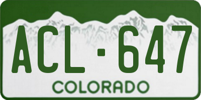 CO license plate ACL647