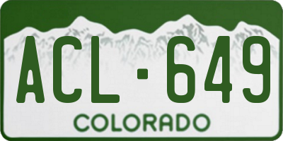 CO license plate ACL649
