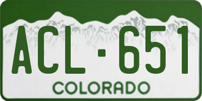 CO license plate ACL651