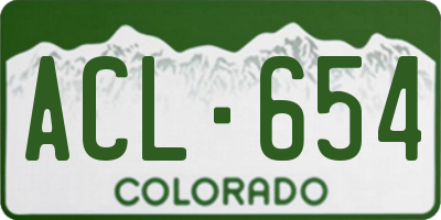 CO license plate ACL654