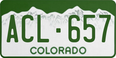 CO license plate ACL657