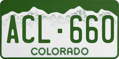 CO license plate ACL660