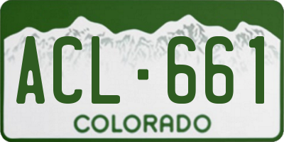 CO license plate ACL661