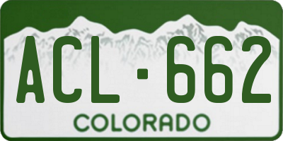 CO license plate ACL662