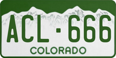 CO license plate ACL666