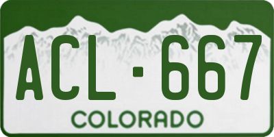 CO license plate ACL667