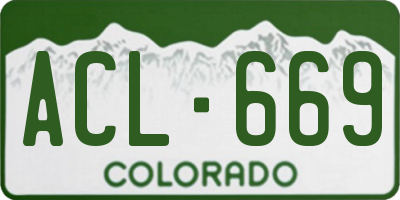 CO license plate ACL669